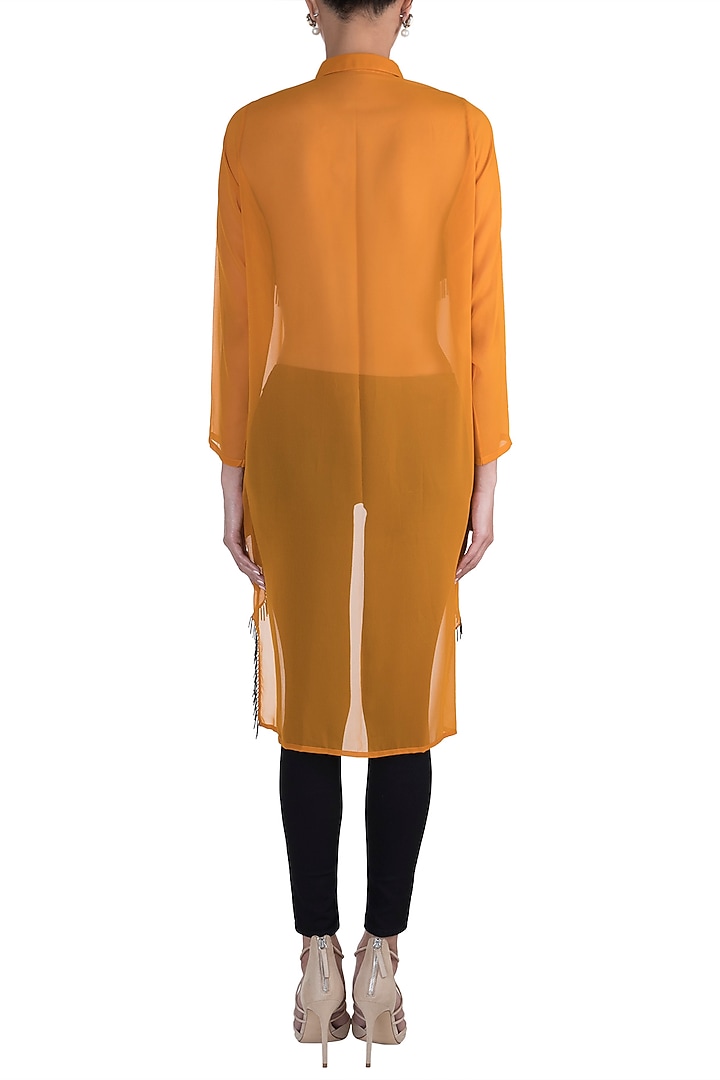 Mustard Embroidered Shirt by Gavin Miguel at Pernia's Pop Up Shop