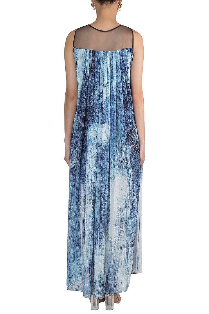 Blue Printed Vacation Dress by Gavin Miguel at Pernia's Pop Up Shop