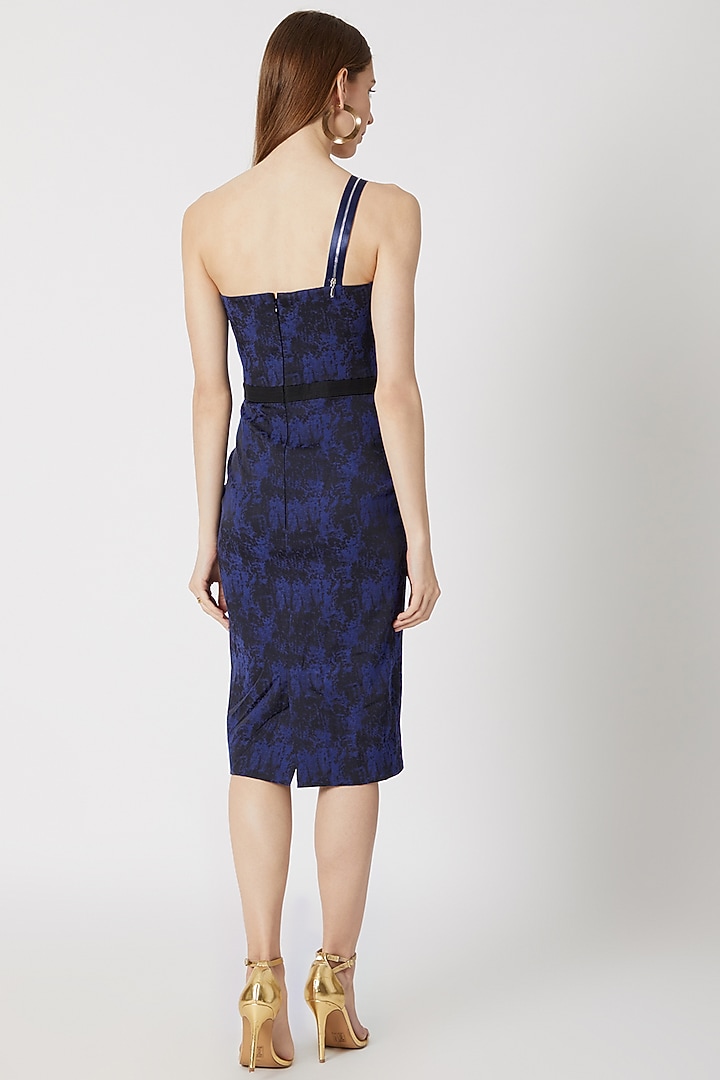 Blue & Black Textured Vacation Dress by Gavin Miguel at Pernia's Pop Up Shop