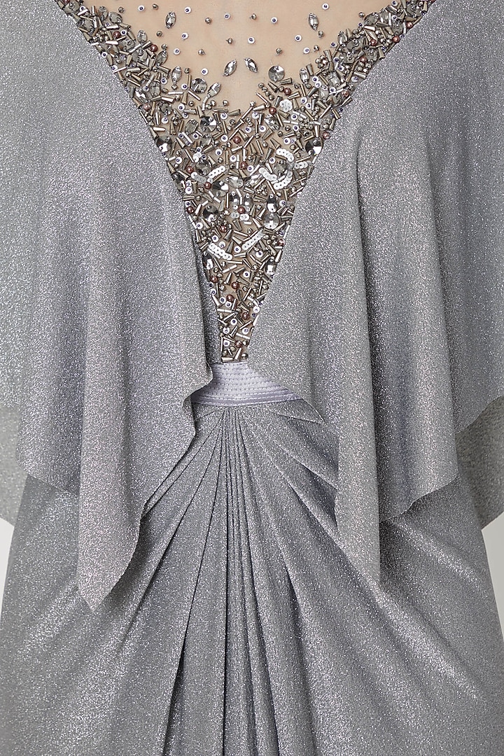 Silver Embroidered Shimmer Gown by Gavin Miguel at Pernia's Pop Up Shop