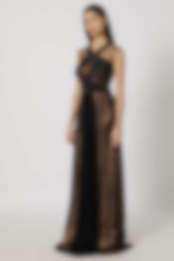 Dull Gold Pleated Gown by Gavin Miguel at Pernia's Pop Up Shop