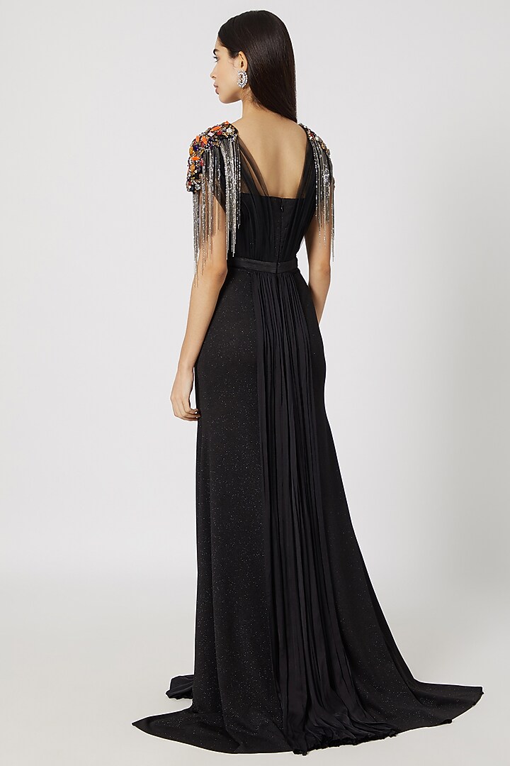 Black Stones & Chains Embroidered Gown by Gavin Miguel at Pernia's Pop Up Shop