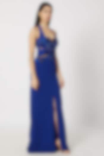 Blue Bead & Sequins Embroidered Gown by Gavin Miguel at Pernia's Pop Up Shop