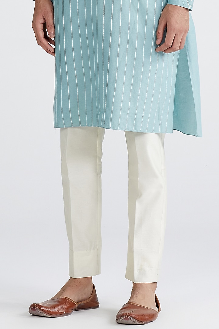 Sky Blue Embroidered Kurta Set by MEGHA BANSAL MEN at Pernia's Pop Up Shop