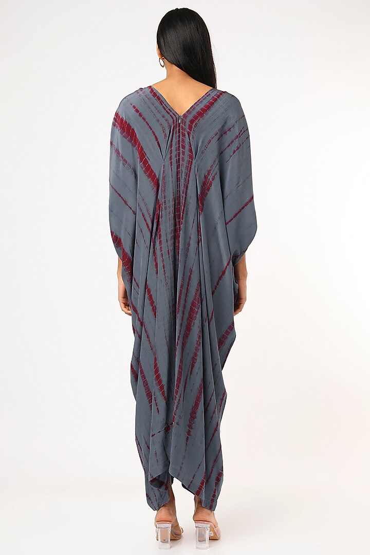 Grey Crepe Shibori Jumpsuit by Megha Garg at Pernia's Pop Up Shop