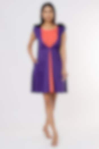 Purple & Peach Mini Jacket Dress by Megha Garg