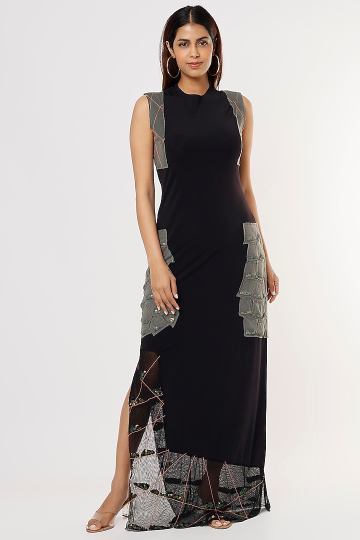 Black Embellished Gown by Megha Garg