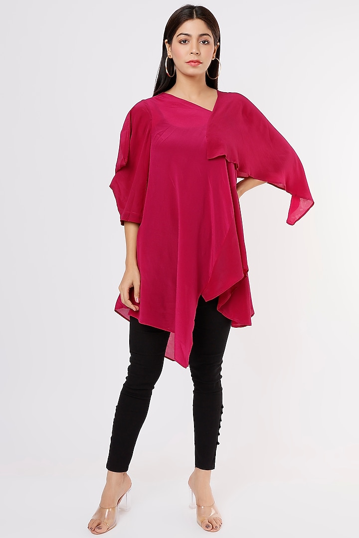 Pink Pure Crepe Top by Megha Garg at Pernia's Pop Up Shop