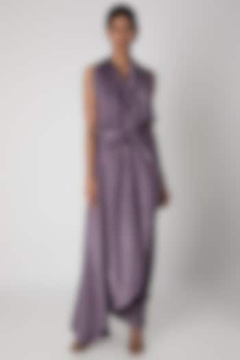 Light Purple Draped Gown by Megha Garg