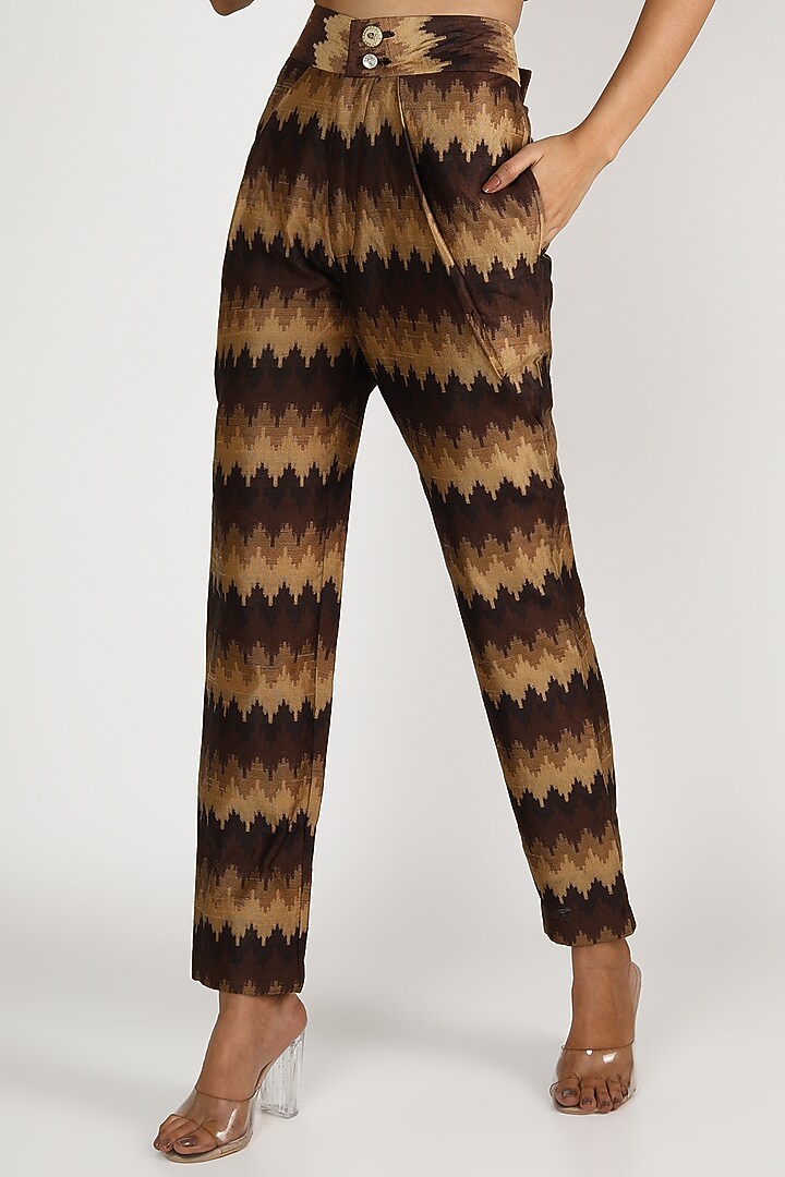 Brown Woven Sequins Jacket Set by Megha Garg at Pernia's Pop Up Shop