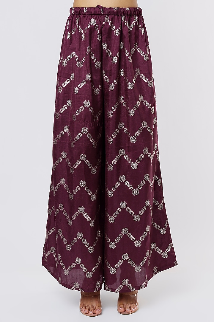 Wine Printed Pant Set by Meghna Shah at Pernia's Pop Up Shop