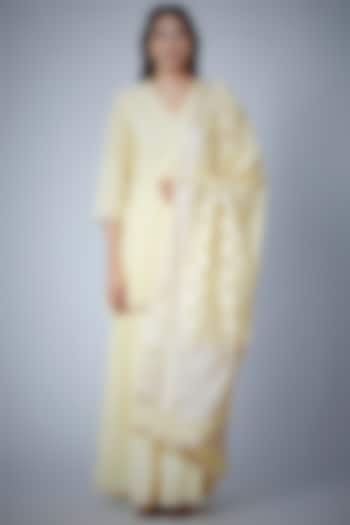 Yellow Zari Party Wear Sharara Set by Meghna Panchmatia at Pernia's Pop Up Shop