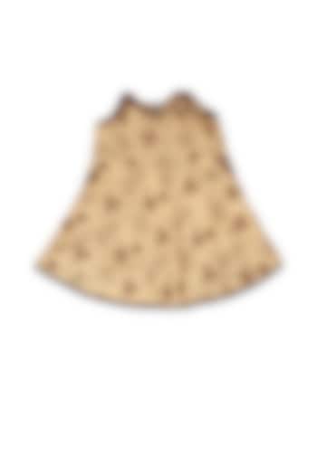 Beige Handloom Khadi A-Line Frock For Girls by Mhysa Clothing ( TM ) at Pernia's Pop Up Shop