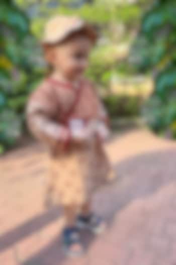 Beige Printed Frock For Girls by Mhysa Clothing ( TM ) at Pernia's Pop Up Shop