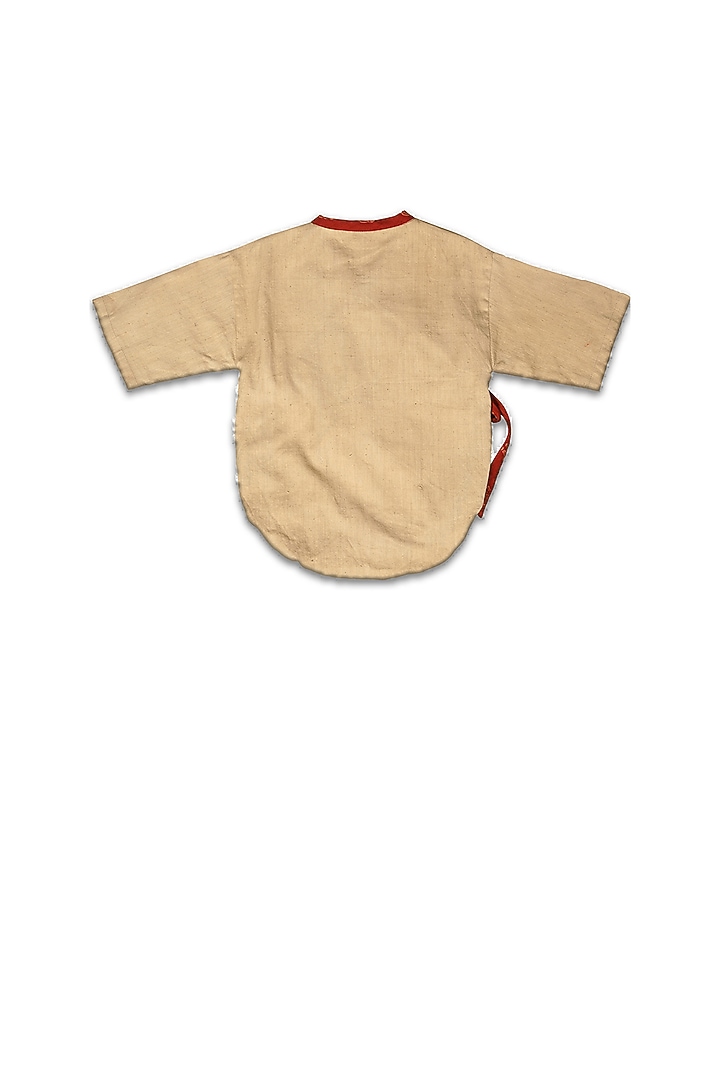 Beige Handloom Khadi Romper by Mhysa Clothing ( TM ) at Pernia's Pop Up Shop