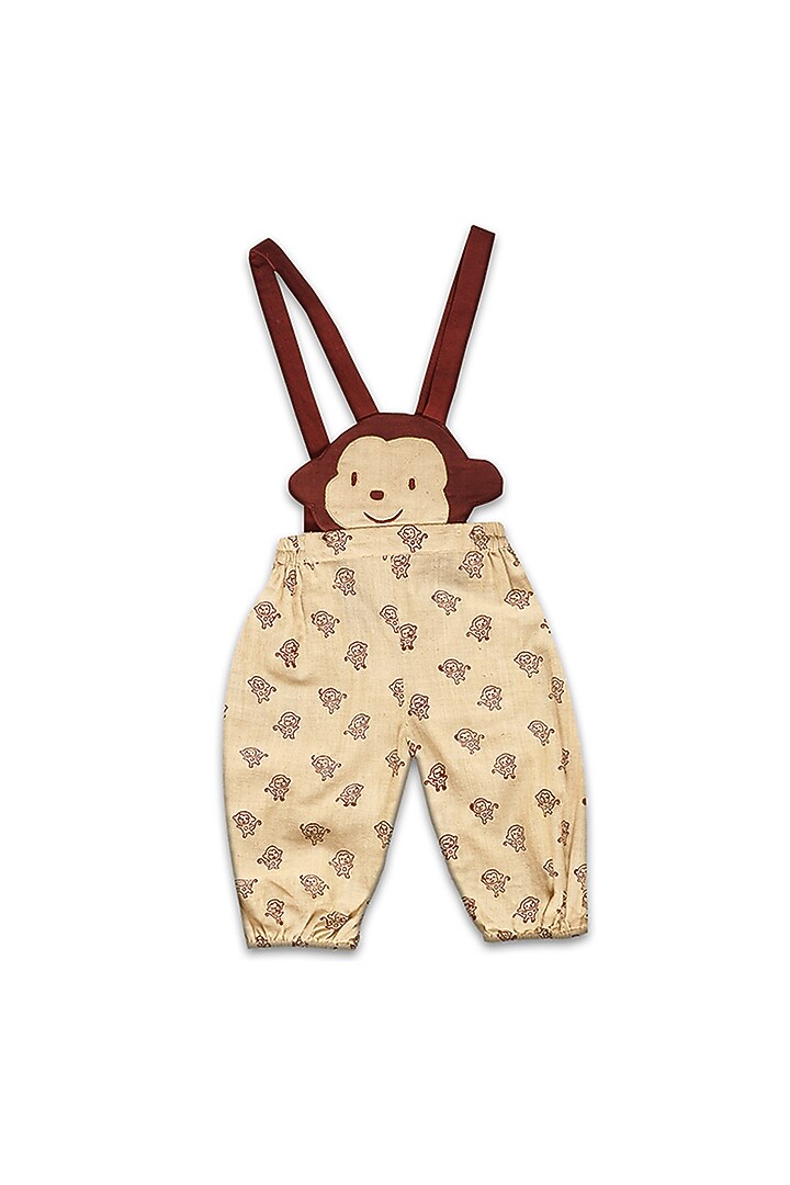 Creme & Maroon Handloom Khadi Romper Set by Mhysa Clothing ( TM ) at Pernia's Pop Up Shop