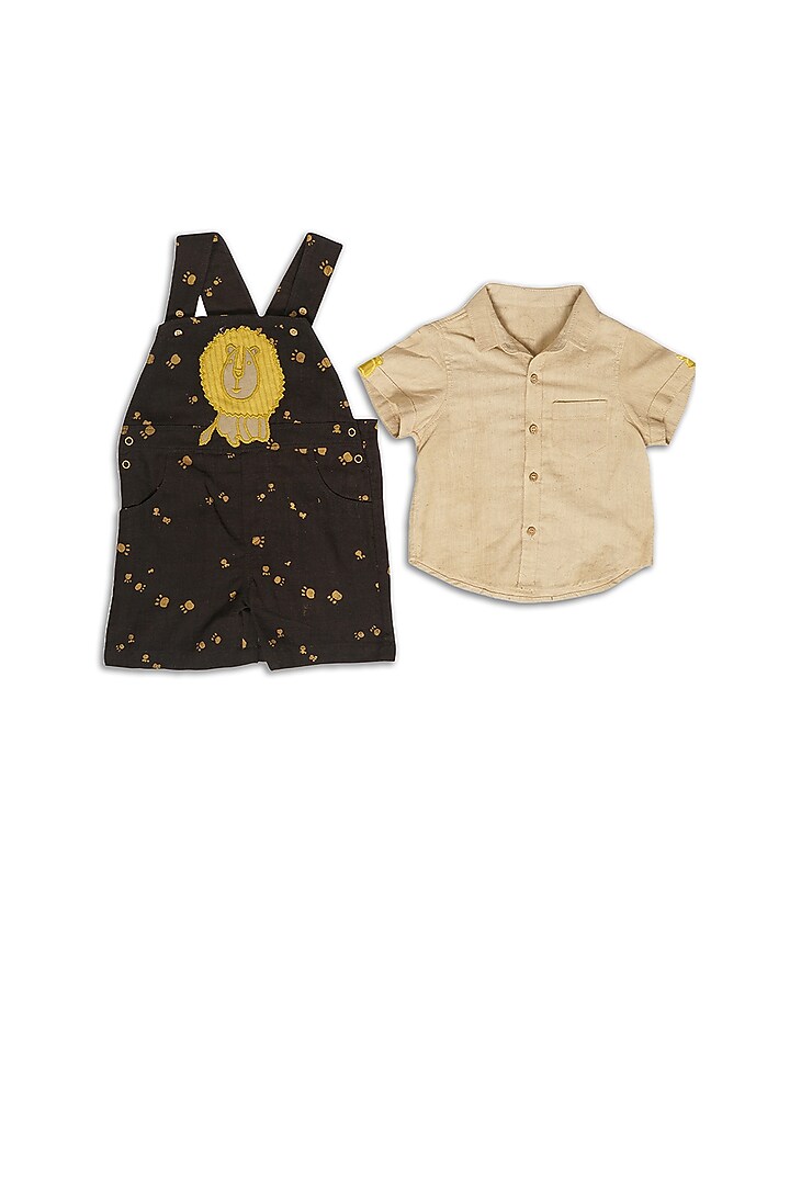 Chocolate Brown Embroidered Romper Set For Boys by Mhysa Clothing ( TM ) at Pernia's Pop Up Shop