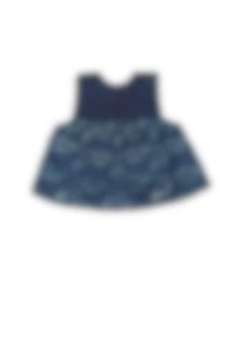 Estate Blue Handloom Khadi Frock For Girls by Mhysa Clothing ( TM )