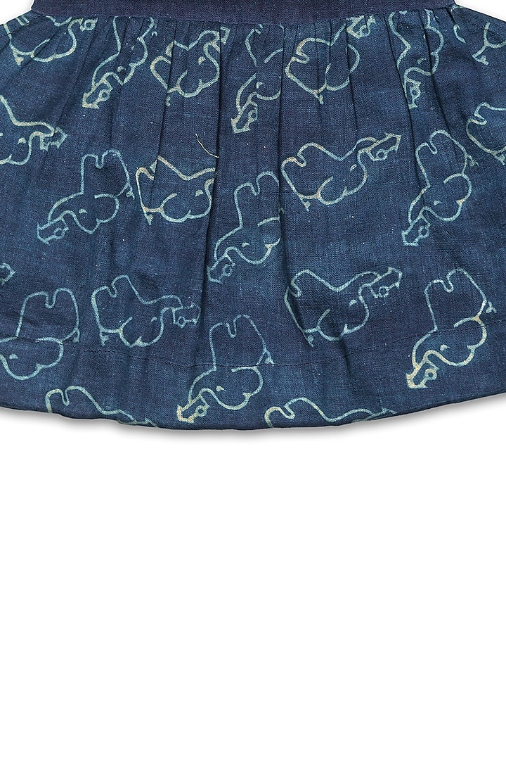 Estate Blue Handloom Khadi Frock For Girls by Mhysa Clothing ( TM ) at Pernia's Pop Up Shop