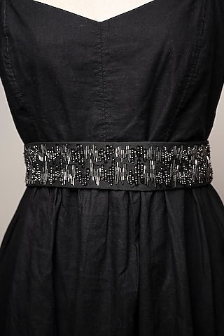 Black sequin belt sales for dress