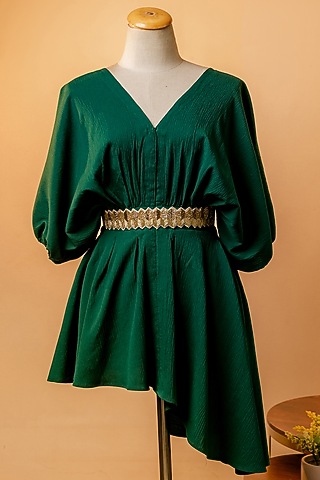 Gold Shimmer Handcrafted Tie-Up Belt by MEHRAKI