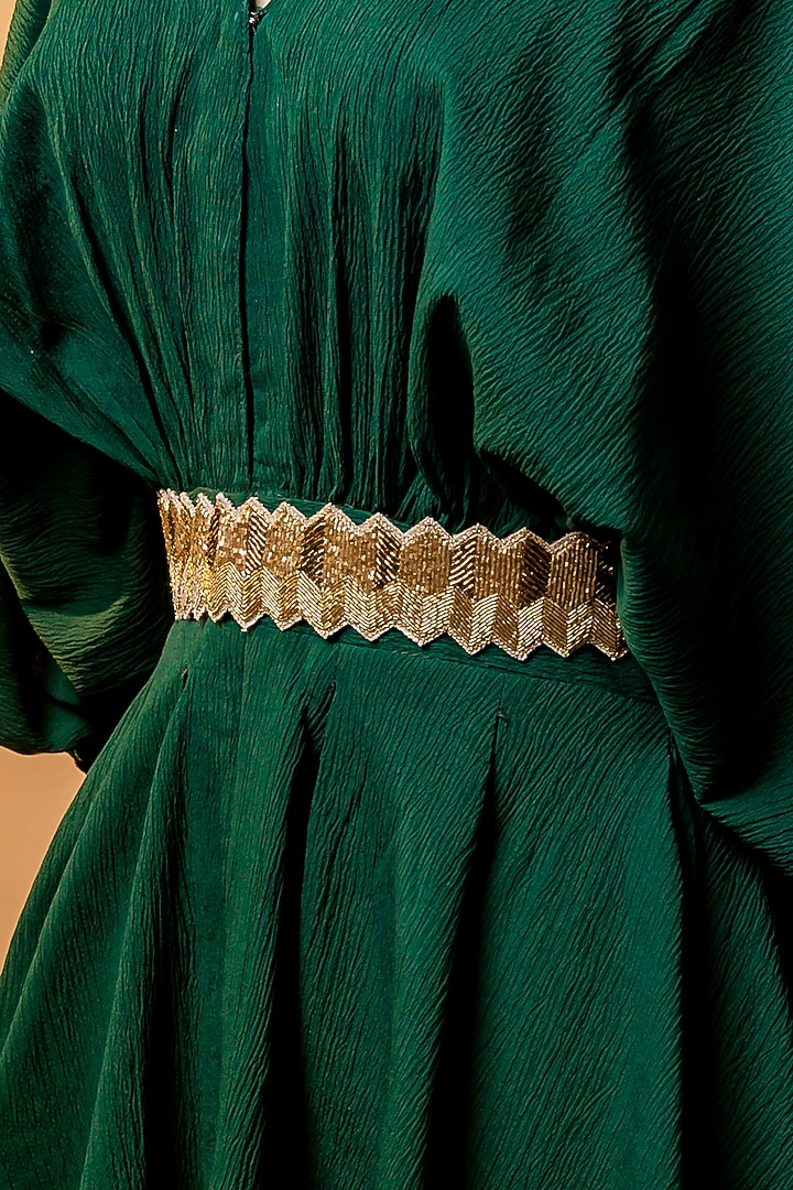 Gold Shimmer Handcrafted Tie-Up Belt by MEHRAKI at Pernia's Pop Up Shop