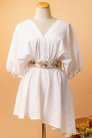 Gold Shimmer Tie-Up Belt by MEHRAKI