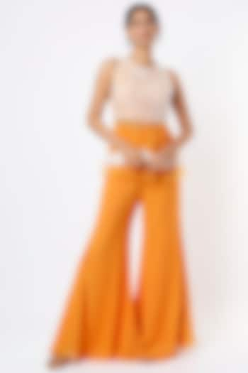 Orange Tulle Pant Set by Mishru at Pernia's Pop Up Shop