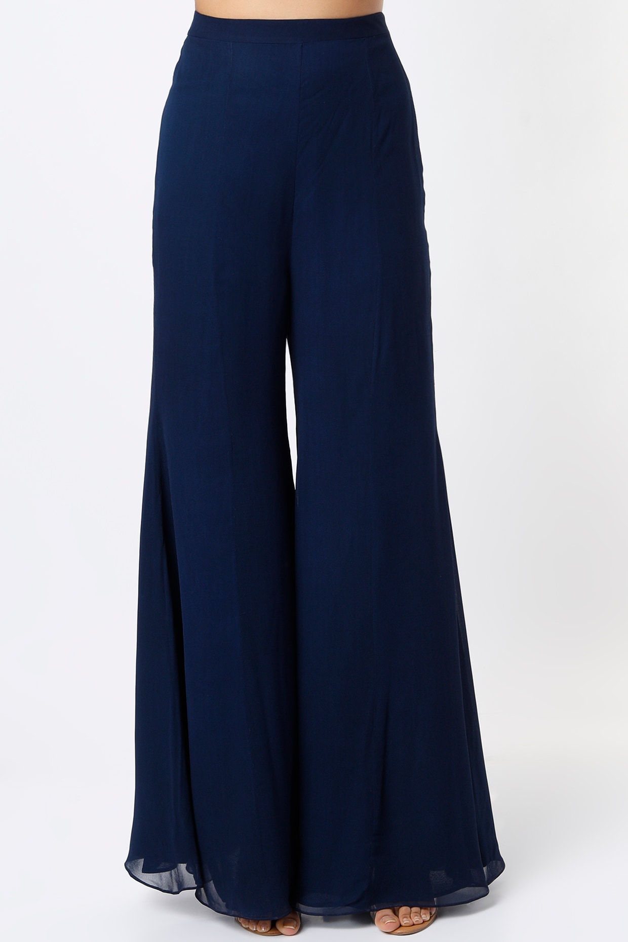 Buy Navy Blue Palazzo Pants for Women online at Netreyam