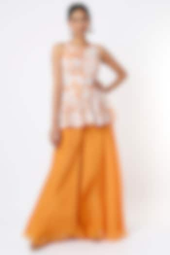 Orange Tulle Pant Set by Mishru at Pernia's Pop Up Shop