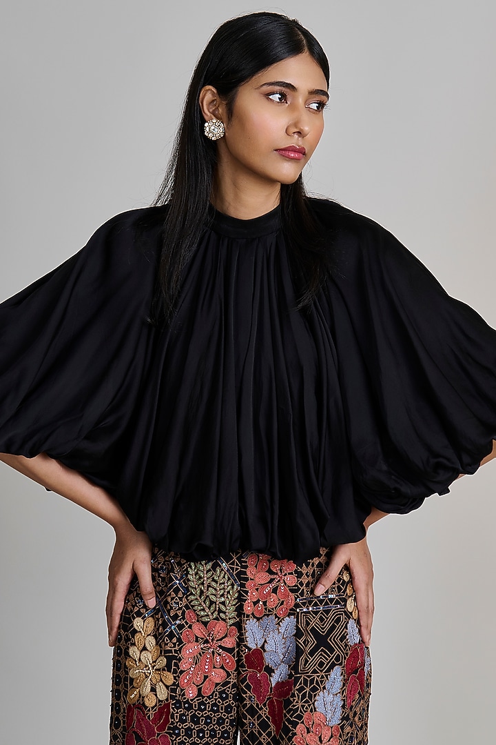 Black Organza Co-Ord Set by Mishru at Pernia's Pop Up Shop