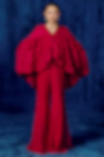 Fuchsia Organza Pant Set by Mishru at Pernia's Pop Up Shop