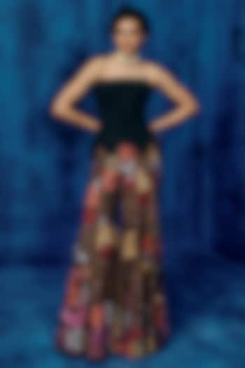 Multi-Colored Organza Geometric Embroidered Pant Set by Mishru at Pernia's Pop Up Shop