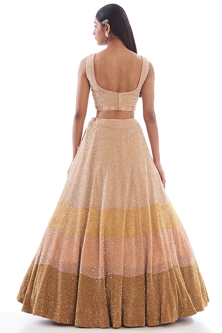 Multi-Colored Tulle Embellished Bridal Lehenga Set by Mishru at Pernia's Pop Up Shop