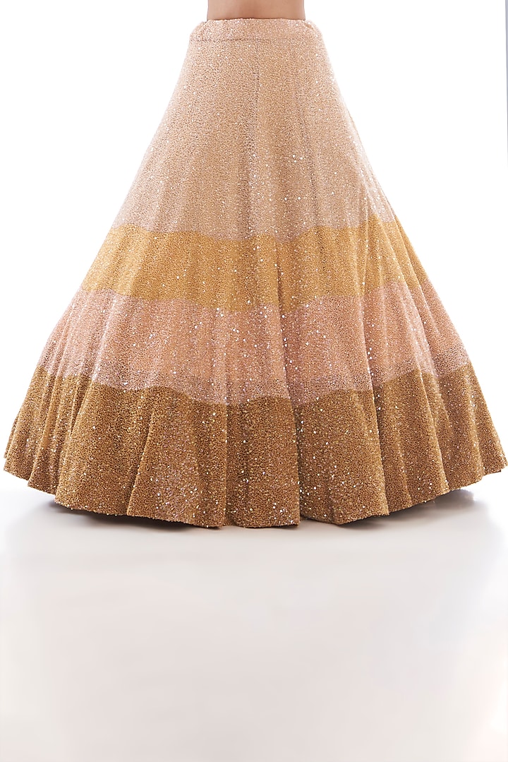 Multi-Colored Tulle Embellished Bridal Lehenga Set by Mishru at Pernia's Pop Up Shop