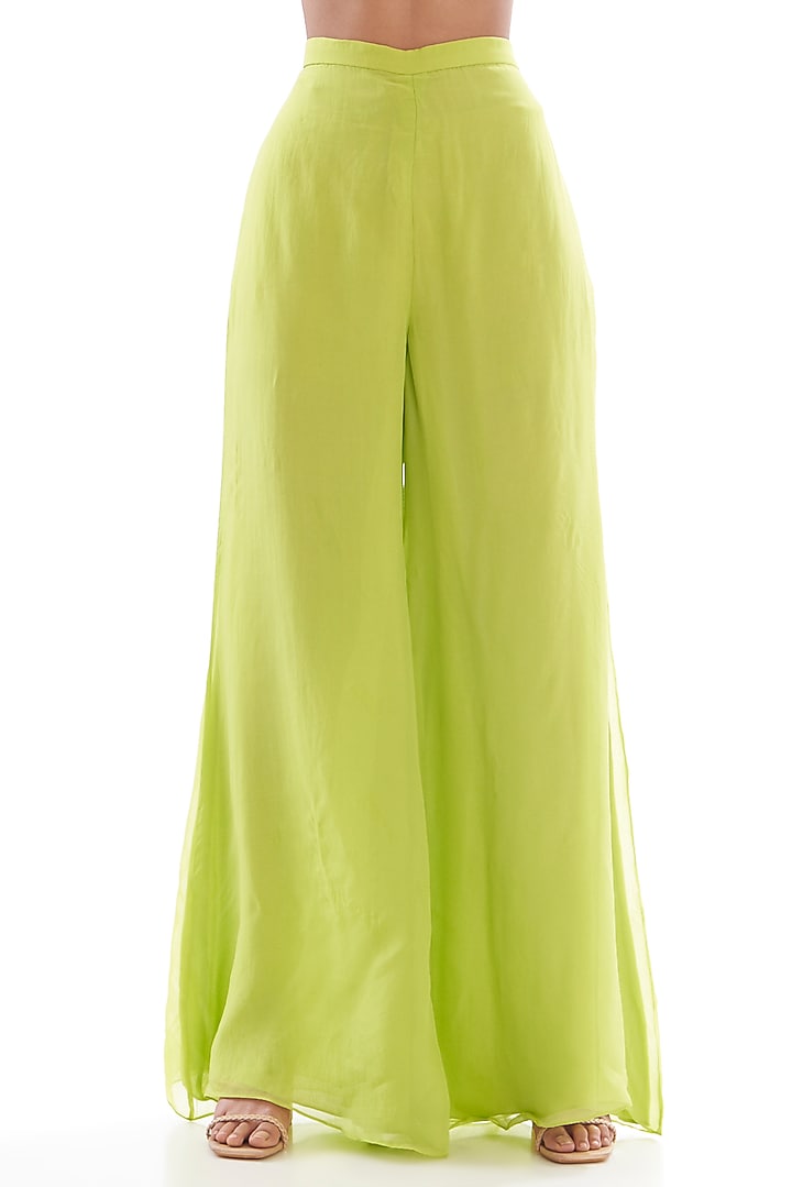 Green Organza Embroidered Jacket Set by Mishru at Pernia's Pop Up Shop