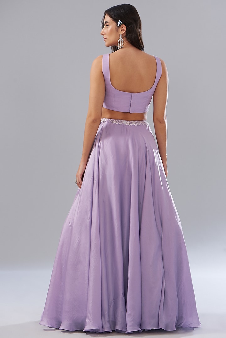 Lilac Organza Skirt Set by Mishru at Pernia's Pop Up Shop
