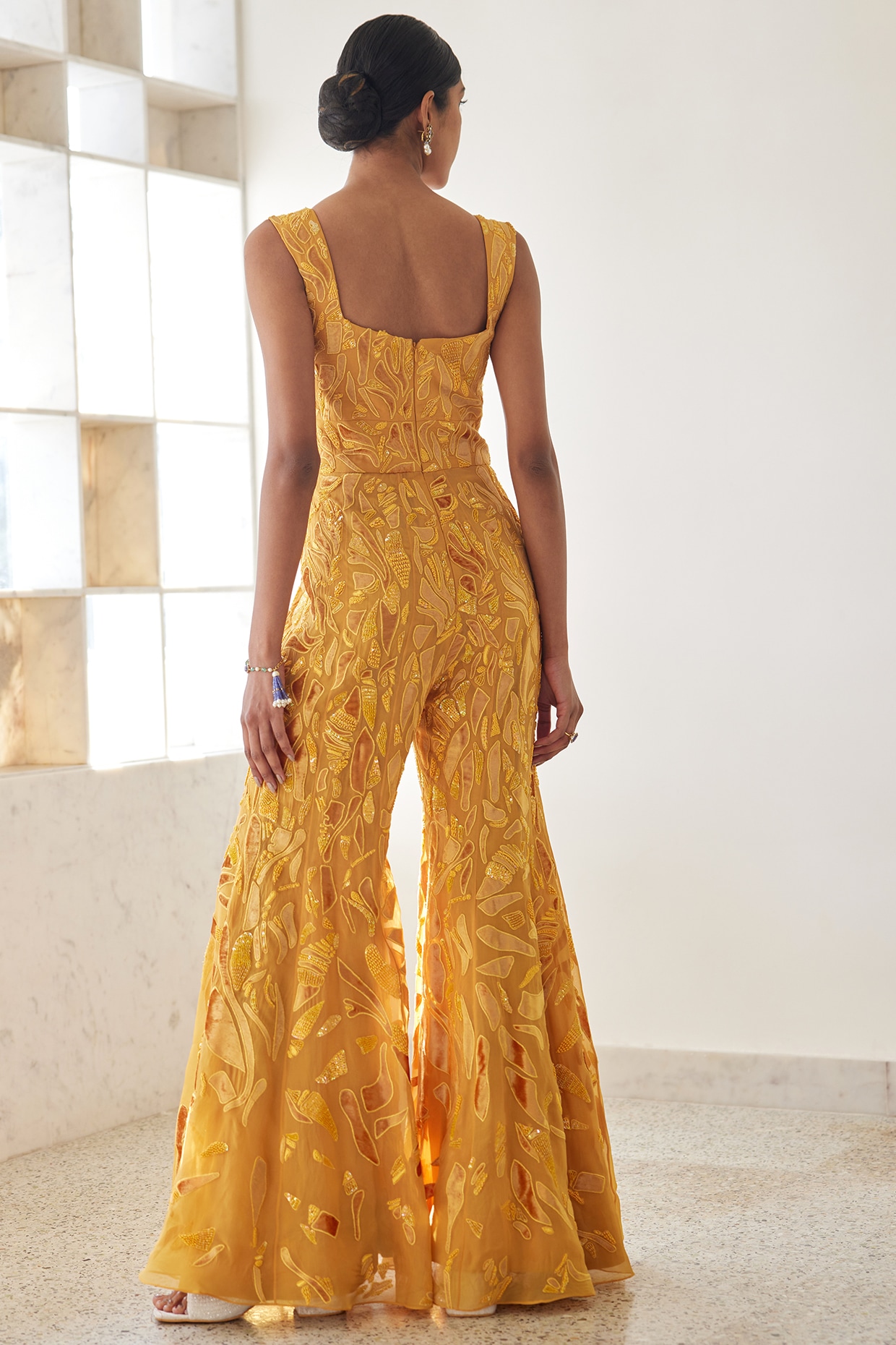 Yellow cheap lace jumpsuit