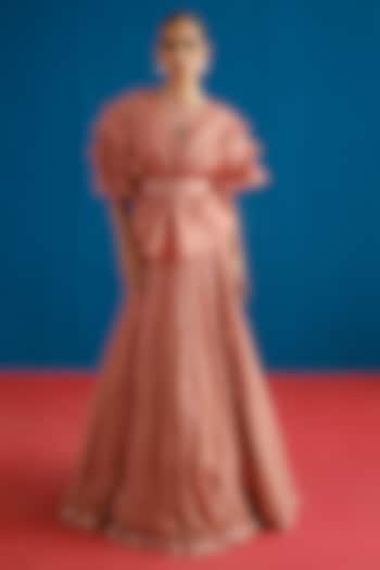 Muted Pink Tulle Skirt Set by Mishru at Pernia's Pop Up Shop