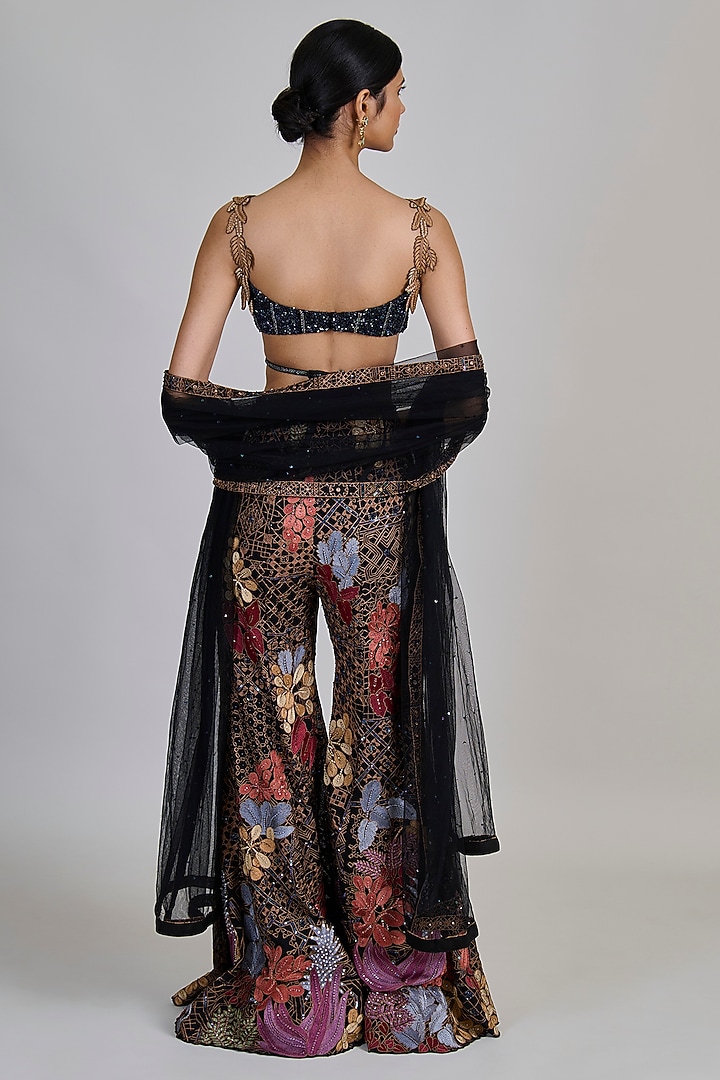 Multi-Colored Organza Bridal Sharara Set by Mishru at Pernia's Pop Up Shop