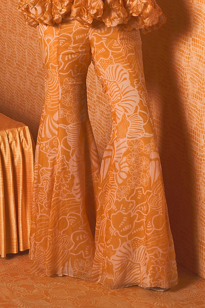 Tangerine Organza Pant Set by Mishru at Pernia's Pop Up Shop