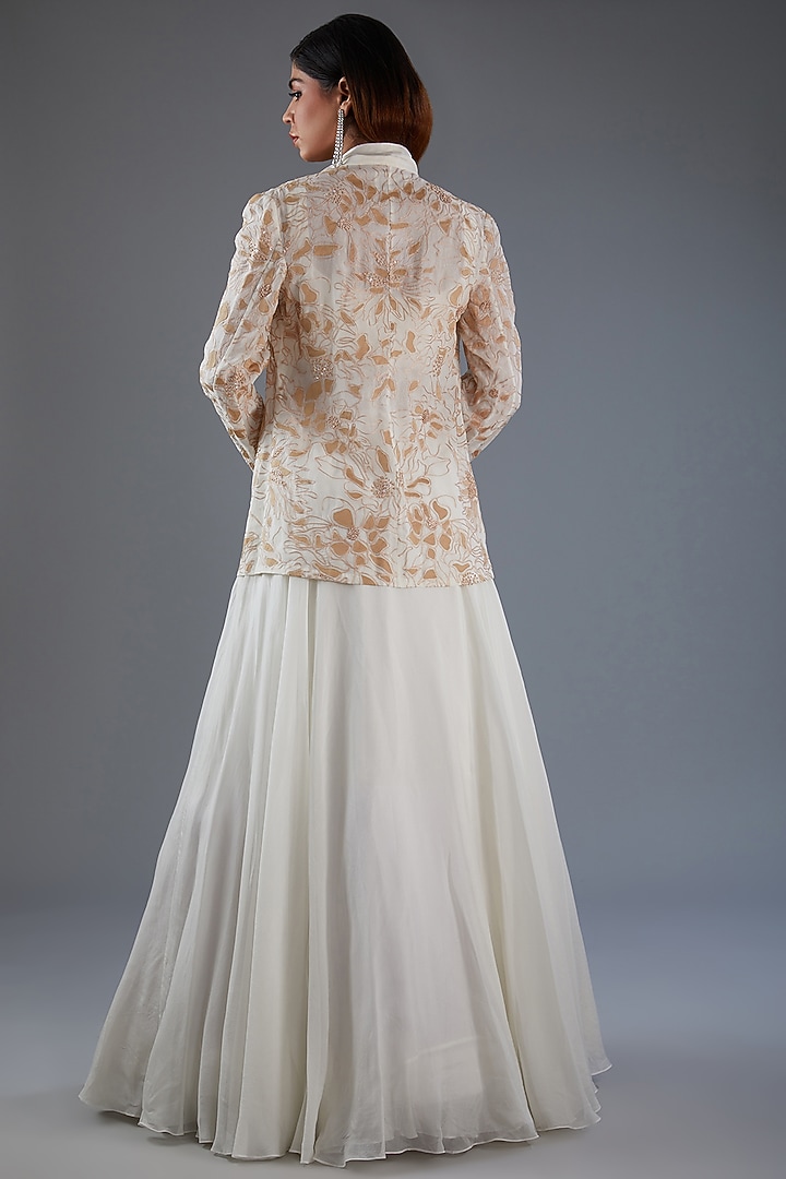 Ivory Organza Skirt Set by Mishru at Pernia's Pop Up Shop