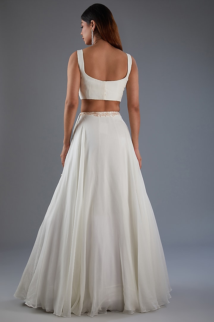 Ivory Organza Skirt Set by Mishru at Pernia's Pop Up Shop