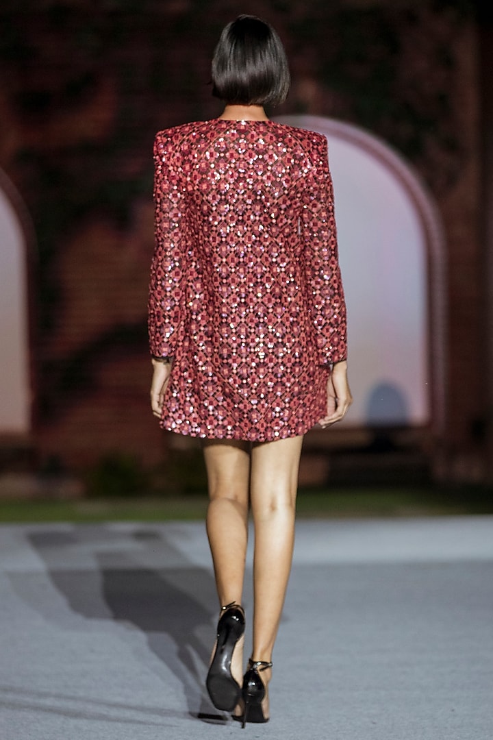Black & Red Tulle Mini Party Wear Dress by Mishru at Pernia's Pop Up Shop