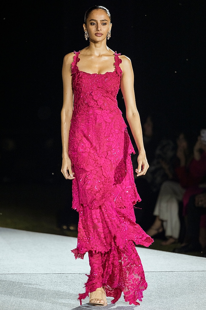 Fuchsia Chiffon Bridal Gown by Mishru at Pernia's Pop Up Shop
