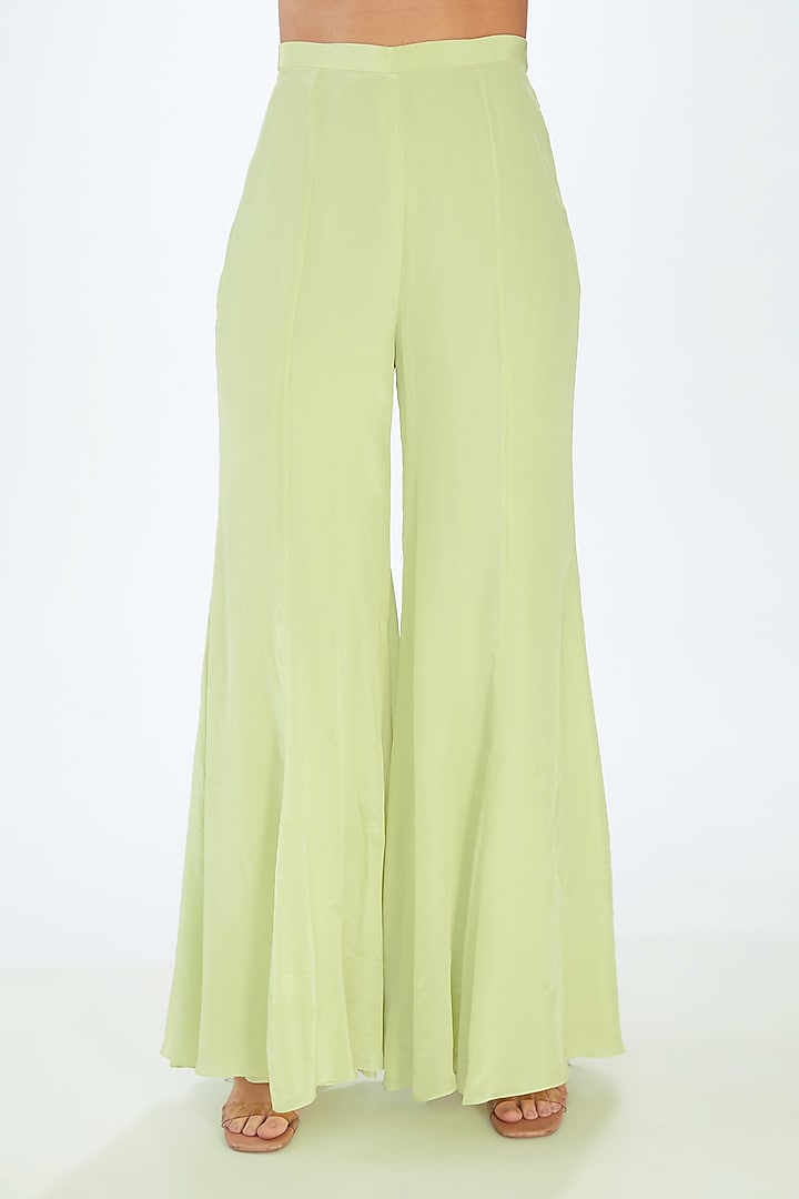 Green Tulle & Organza Pant Set by Mishru at Pernia's Pop Up Shop
