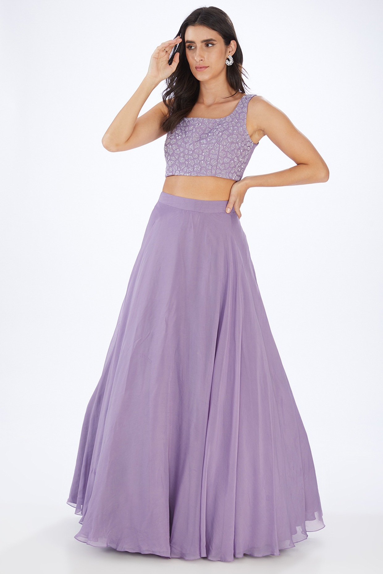 Mishru Skirt Set Purple Organza Skirt Set for Women at Pernia s Pop Up Shop