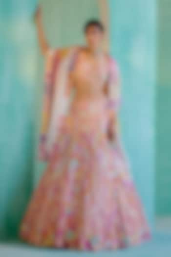 Ivory Organza Bridal Lehenga Set by Mishru at Pernia's Pop Up Shop