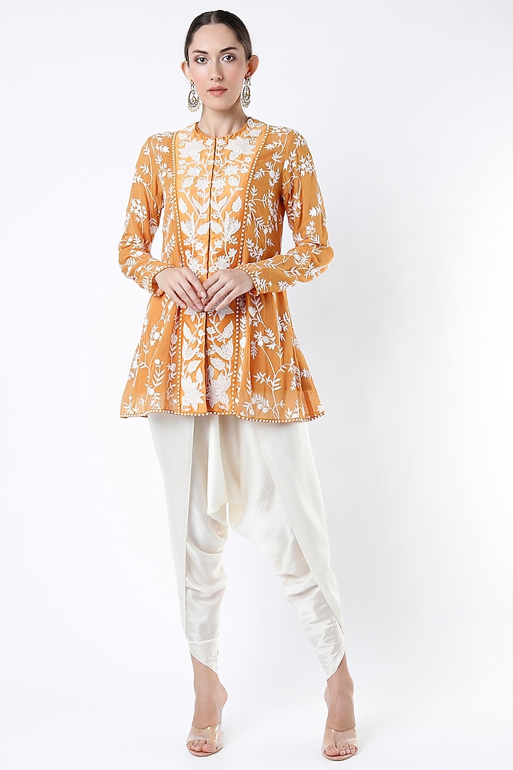 Summer Orange Chintz Kurta Set by Mishru