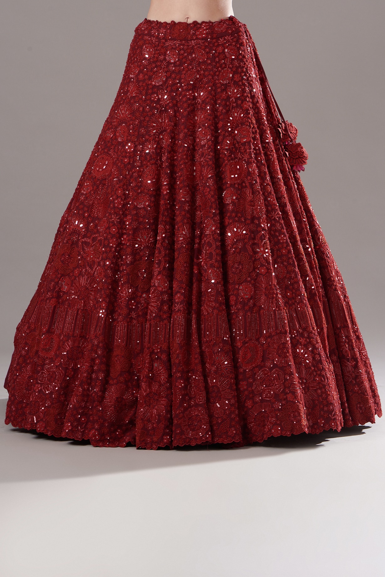 Rayen Red Embroidered Lehenga Set